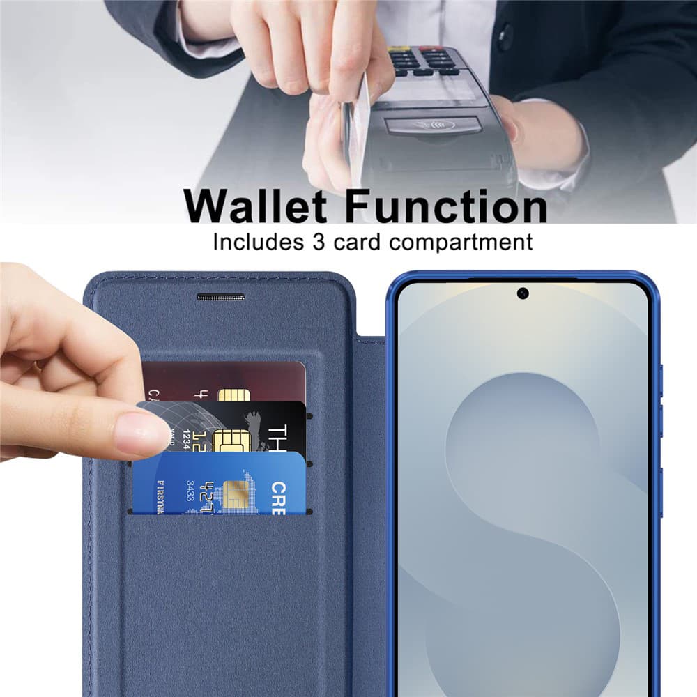 Techsuit SmartMag book case pro Samsung Galaxy S26modrá - náhled 3