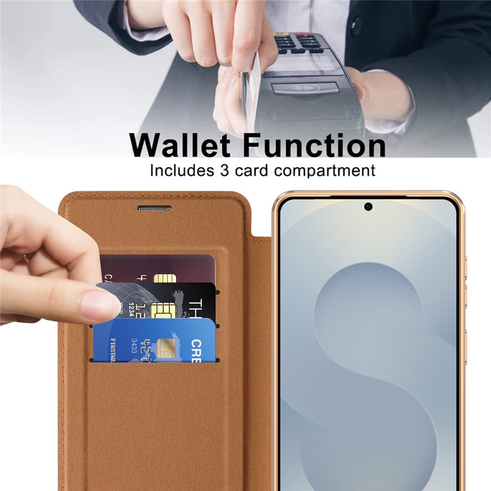 Techsuit - SmartMag knížkové pouzdro - Samsung Galaxy S26 - hnědá - náhled 3