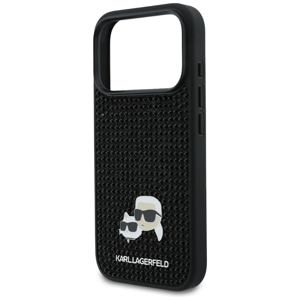 Karl Lagerfeld - Pevný kryt Rhinestone with K&amp;C Pin (KLHCP17L6PRKCLK) - iPhone 17 Pro - Černá - náhled 3