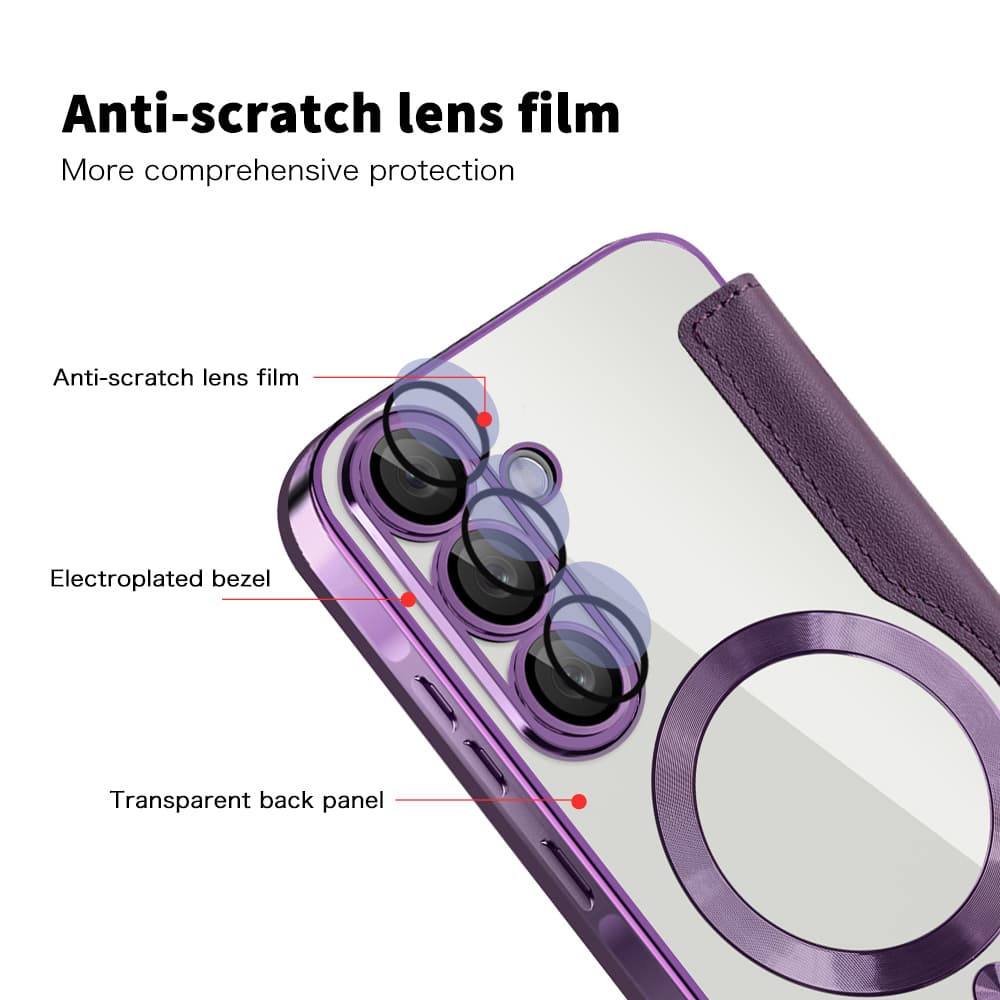 Techsuit - knížkové pouzdro SmartMag - Samsung Galaxy A57 5G - fialová - náhled 3