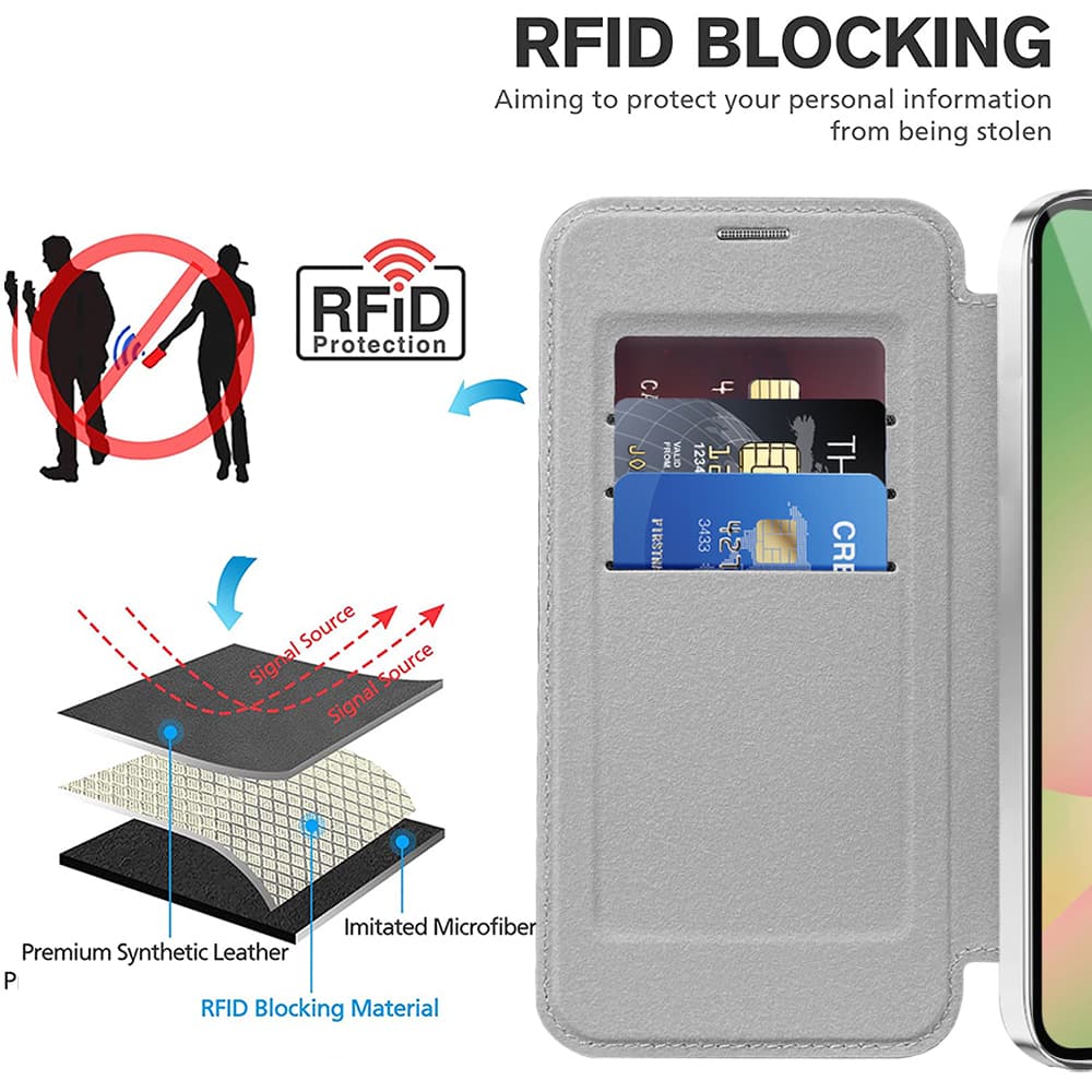 Techsuit - knížkové pouzdro SmartMag - Samsung Galaxy A57 5G - šedá - náhled 3