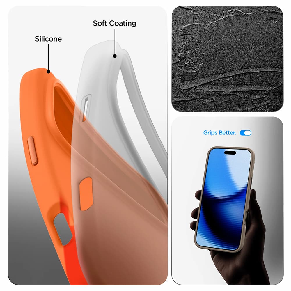 Kryt Spigen Silicone Fit MagSafe pro iPhone 17 Pro vesmírně oranžový - náhled 3