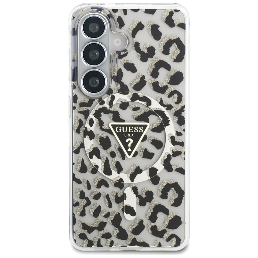 Guess - Kryt IML Leopard Print Triangle (GUHMS26SHLEGTGLK) - Samsung Galaxy S26 - černý - náhled 3