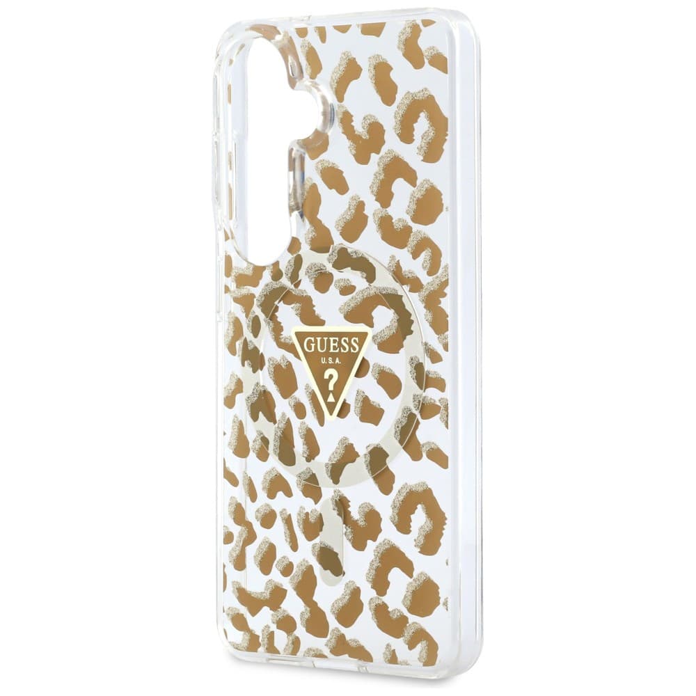 Guess - Kryt IML Leopard Print Triangle (GUHMS26SHLEGTGLW) - Samsung Galaxy S26 - hnědý - náhled 3