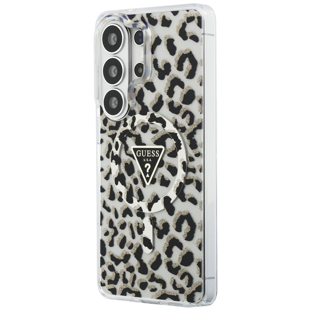 Guess - Kryt IML Leopard Print Triangle MagSafe (GUHMS26LHLEGTGLK) - Samsung Galaxy S26 Ultra - černý - náhled 3