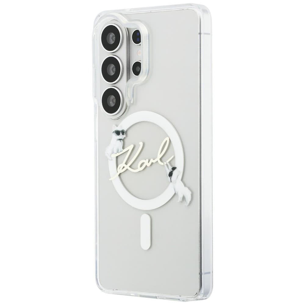 Kryt Karl Lagerfeld - IML Choupette Karl Script Logo MagSafe - Samsung Galaxy S26 Ultra bílý - náhled 3