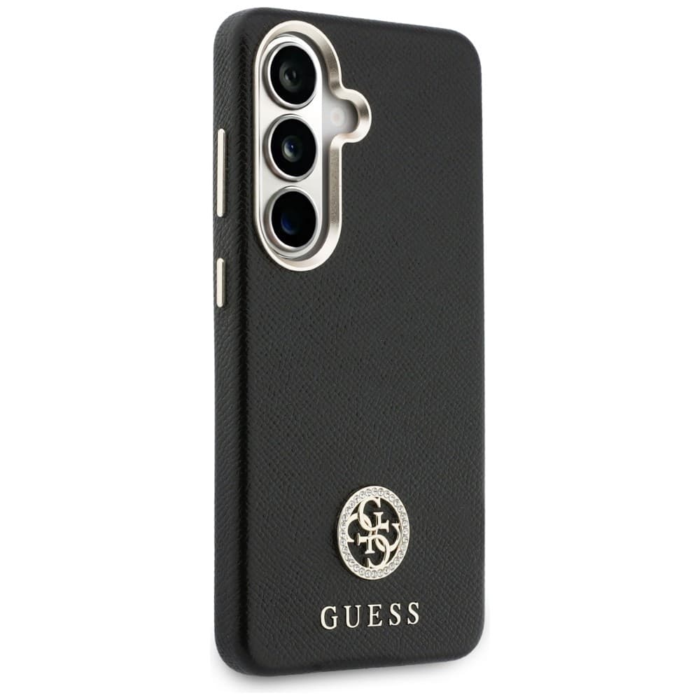 Guess - Rhinestone Round Logo (GUHMS26SPGCRMDEK) - Samsung Galaxy S26 - Černá - náhled 3