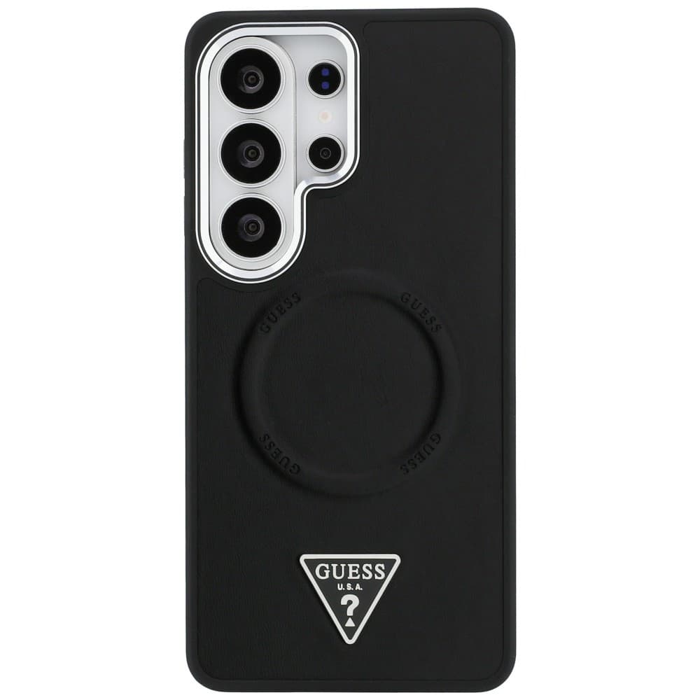Kryt Guess - Embossed Ring Triangle Logo MagSafe (GUHMS26LPSDTSCMK) - Samsung Galaxy S26 Ultra Černý - náhled 3