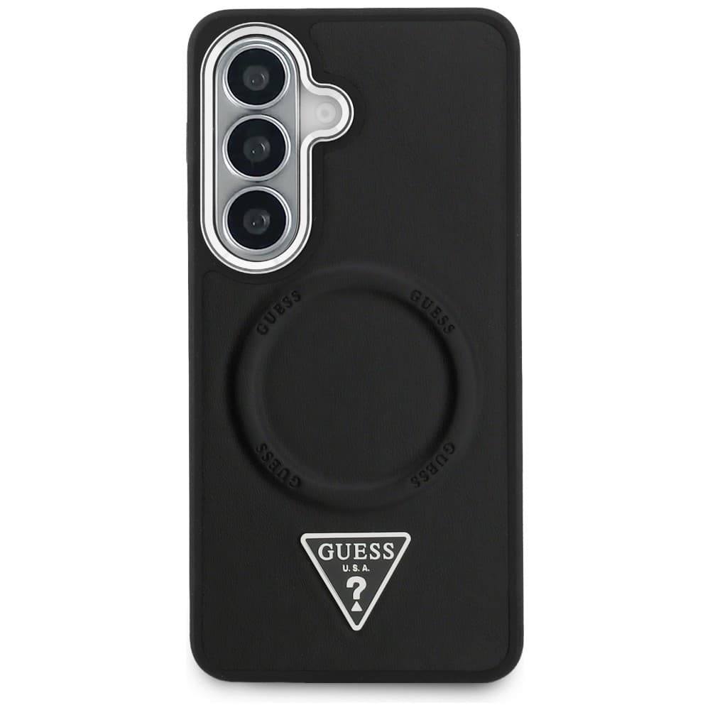 Kryt Guess - Embossed Ring Triangle Logo MagSafe (GUHMS26SPSDTSCMK) - Samsung Galaxy S26 Černý - náhled 3