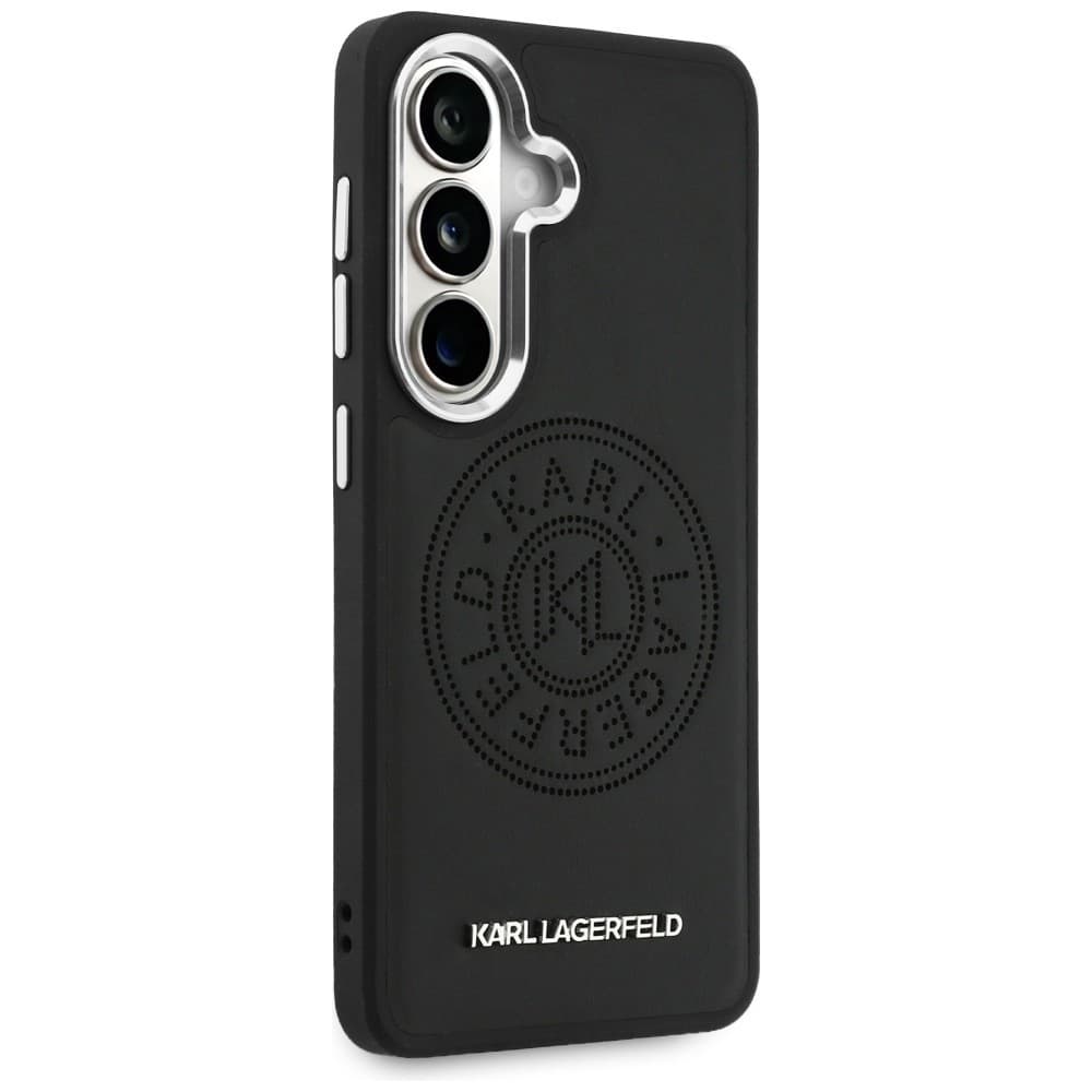 Kryt Karl Lagerfeld - Wrapped Leather with Karl Round Point Logo MagSafe (KLHMS26SPSKRPMK) - Samsung Galaxy S26 Černý - náhled 3