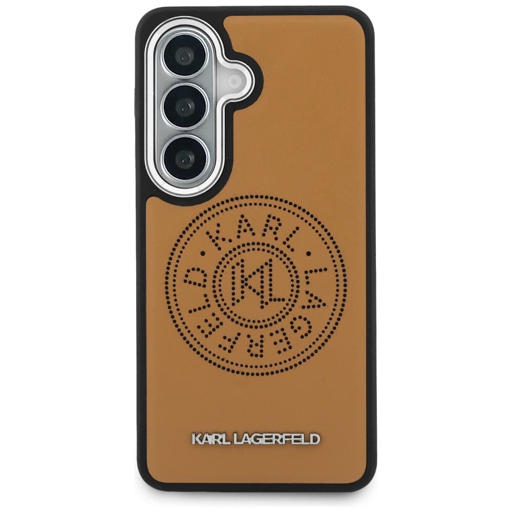 Kryt Karl Lagerfeld - Wrapped Leather with Karl Round Point Logo MagSafe (KLHMS26SPSKRPMW) - Samsung Galaxy S26 Hnědý - náhled 3