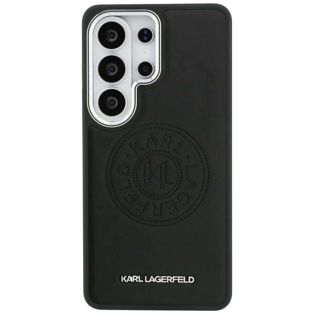 Kryt Karl Lagerfeld - Wrapped Leather with Karl Round Point Logo MagSafe - Samsung Galaxy S26 Ultra černý - náhled 3