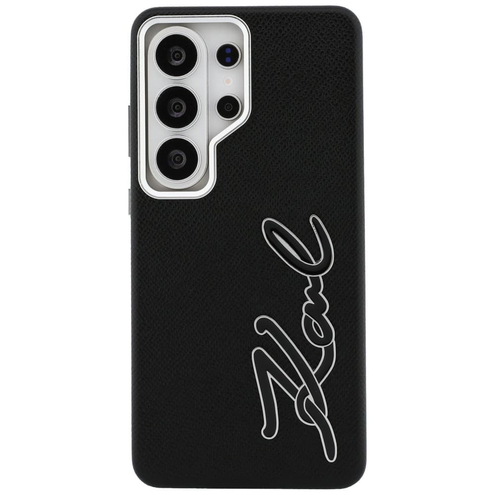 Kryt Karl Lagerfeld - Full Wrapped Grained Leather with Signature Resin Logo (KLHCS26LPGFKSRSK) - Samsung Galaxy S26 Ultra Černý - náhled 3