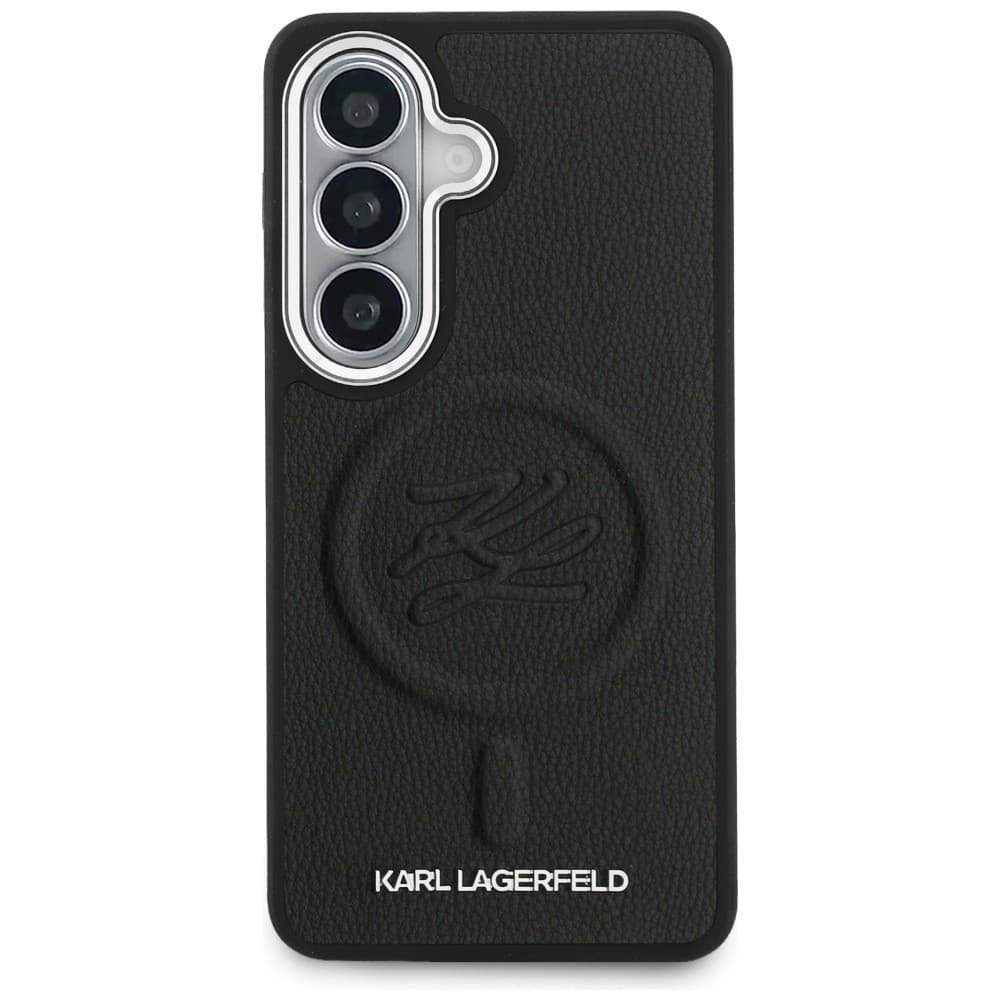 Kryt Karl Lagerfeld - Leather with Initial Logo Debossed MagSafe (KLHMS26SPGFKLRDK) - Samsung Galaxy S26 Černý - náhled 3