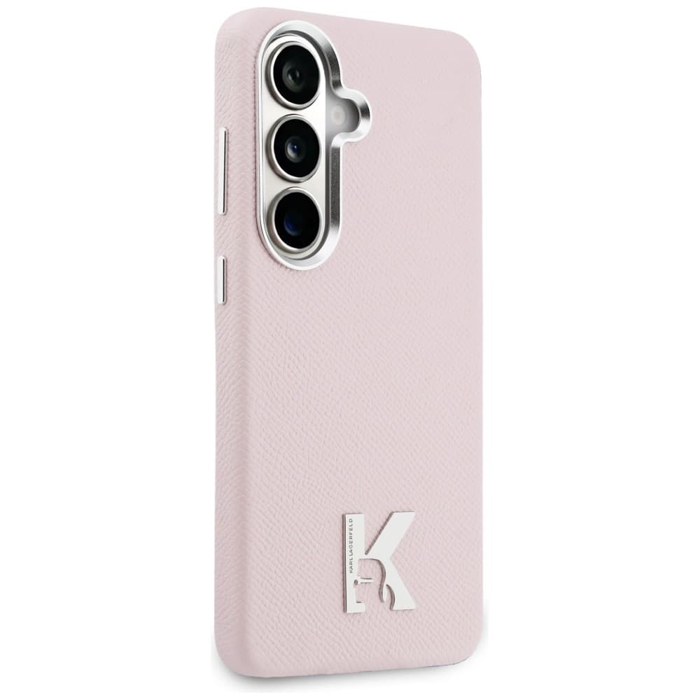 Kryt Karl Lagerfeld - Wrapped Grained Leather with K Head Logo MagSafe (KLHMS26S5PGFKHGP) - Samsung Galaxy S26 Růžový - náhled 3