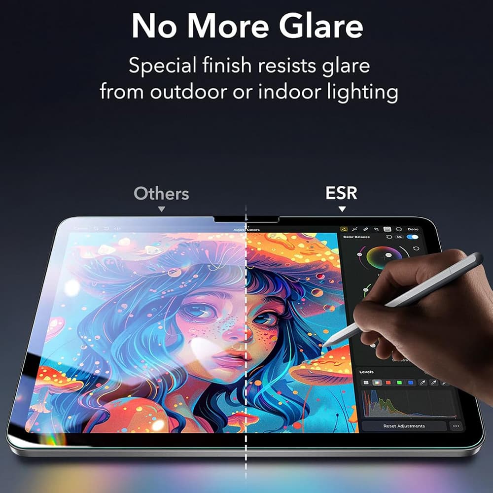 Tvrzené sklo ESR - Armorite Paper-Feel UltraFit Tray - iPad Air 13 (2024/2025/2026) Průhledné - náhled 3