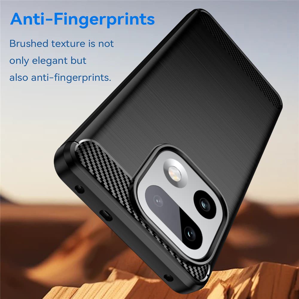 Kryt Techsuit Carbon Silicone - Realme 16 Pro+ černý - náhled 3