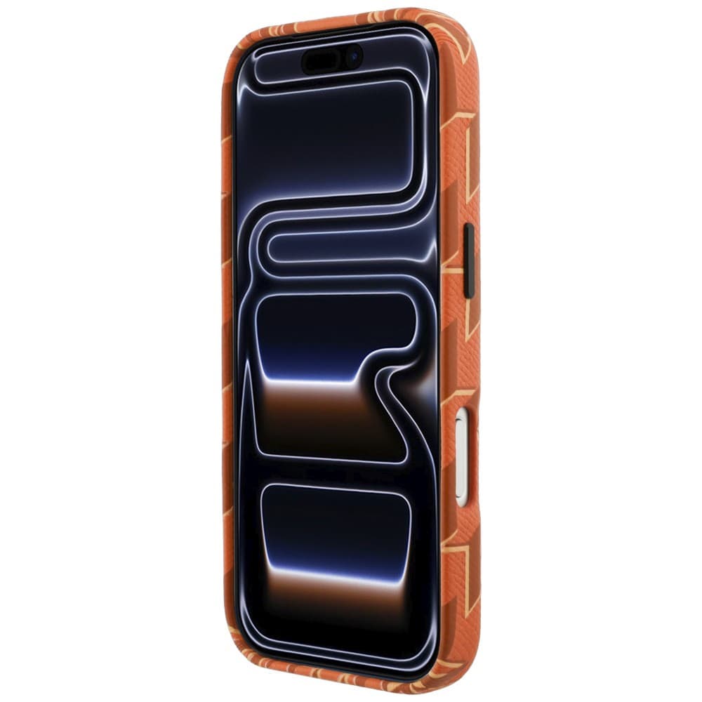 Kryt Karl Lagerfeld Leather KL Monogram Logo MagSafe pro iPhone 17 Pro oranžový - náhled 3