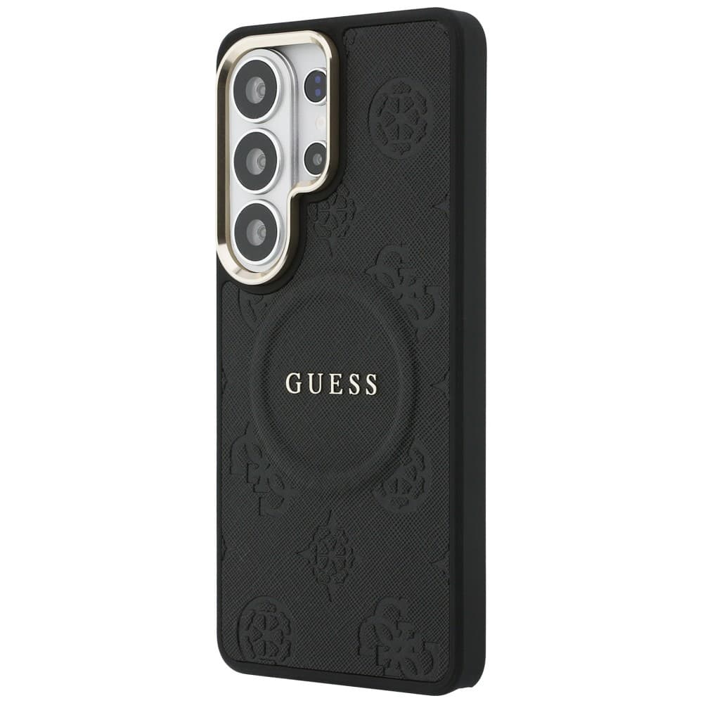 Kryt Guess Saffiano Peony Embossed Ring MagSafe pro Samsung Galaxy S26 Ultra černý - náhled 3