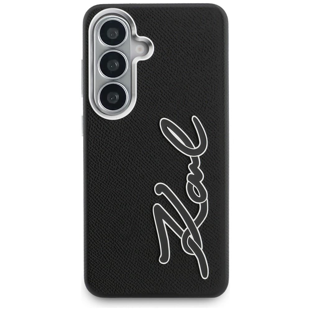 Kryt Karl Lagerfeld - Full Wrapped Grained Leather with Signature Resin Logo (KLHCS26SPGFKSRSK) - Samsung Galaxy S26 - černý - náhled 3