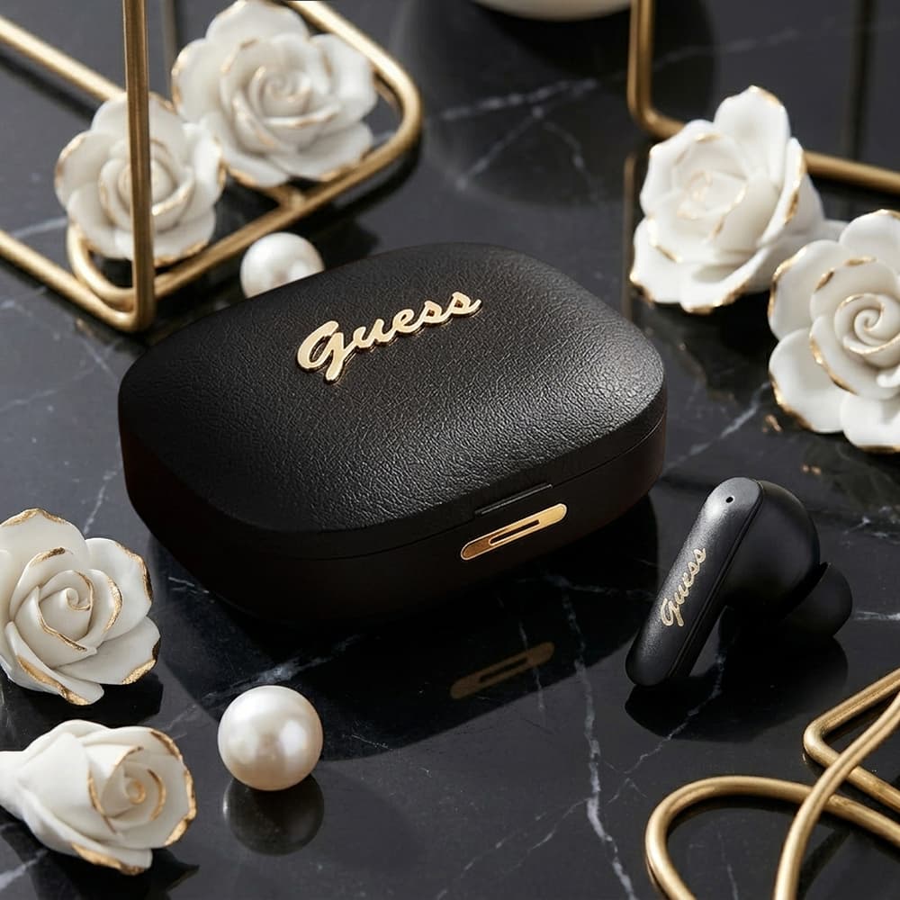 Bezdrátová sluchátka Guess Script Metal Logo (GUTWSX45PGSK) černá - náhled 3