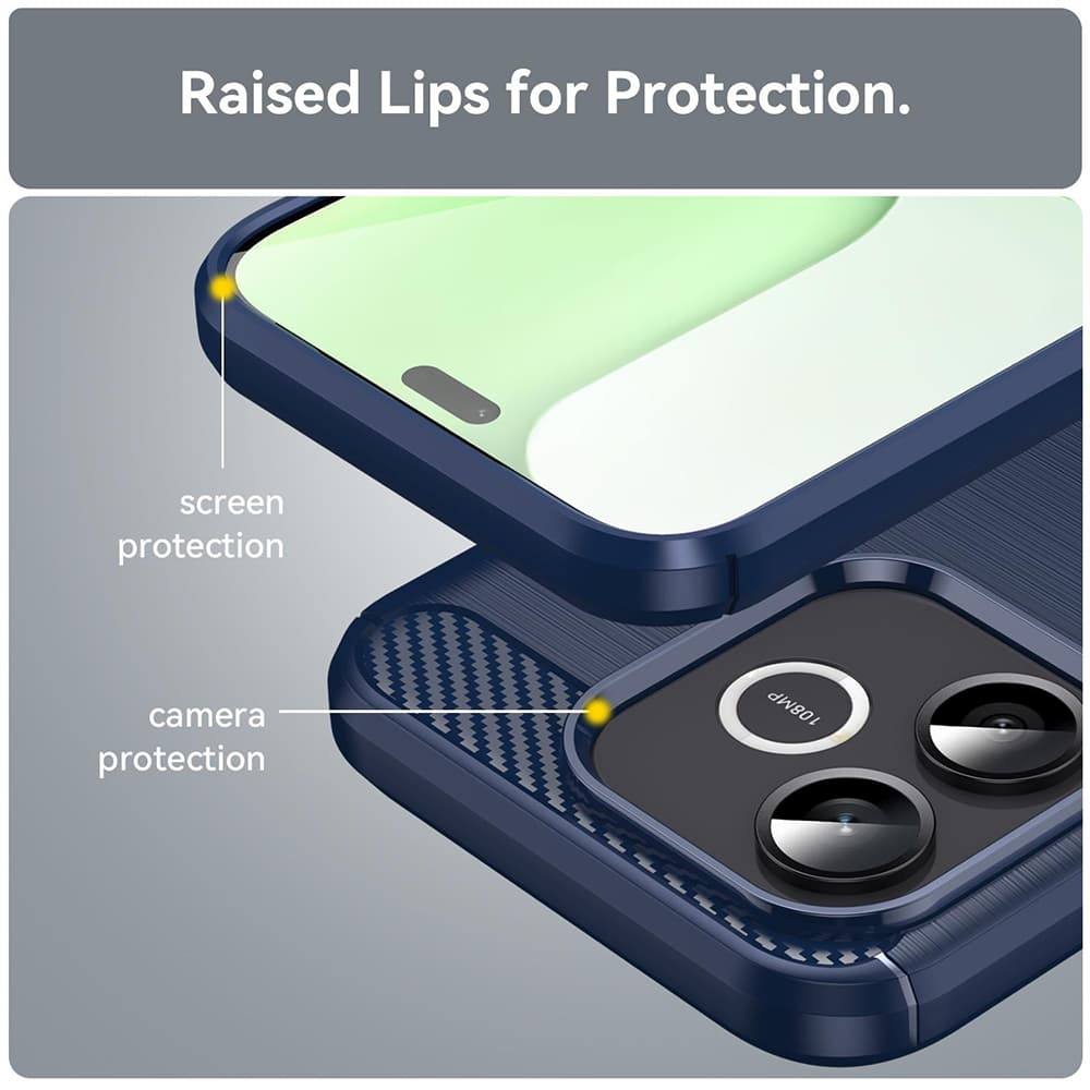 Kryt Techsuit Carbon Silicone pro Honor 600 Lite modrý - náhled 3