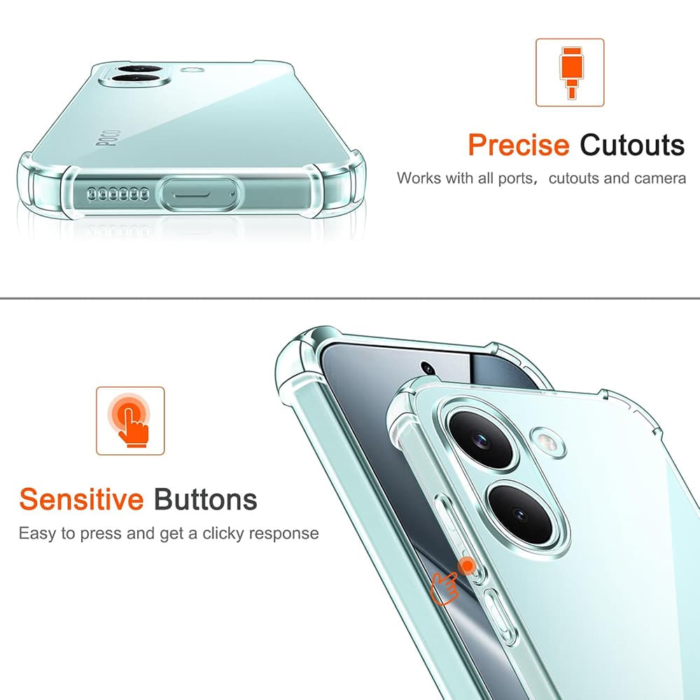 Kryt Techsuit Shockproof Clear Silicone pro Xiaomi Poco X8 Pro průhledný - náhled 3