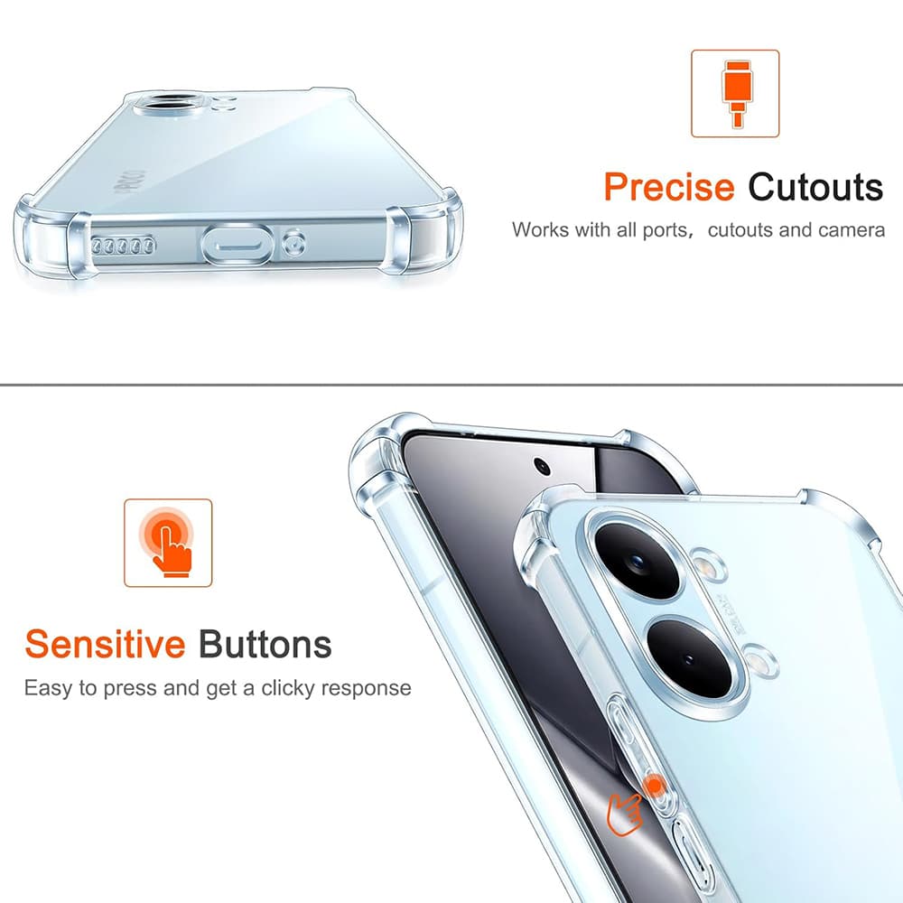 Kryt Techsuit Shockproof Clear Silicone pro Xiaomi Poco X8 Pro Max průhledný - náhled 3
