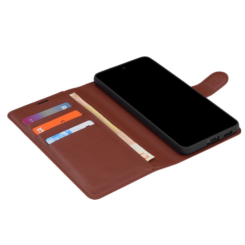 Techsuit Kožené pouzdro Motorola Moto G14 Brown - náhled 3