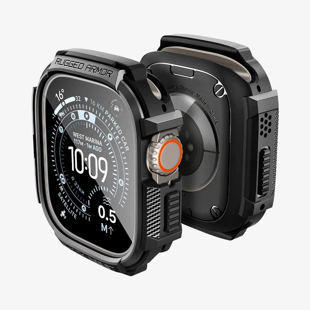 Ochranné tvrzené sklo Spigen (ACS11414) Apple Watch Ultra / Ultra 2 / Ultra 3 černé - náhled 3