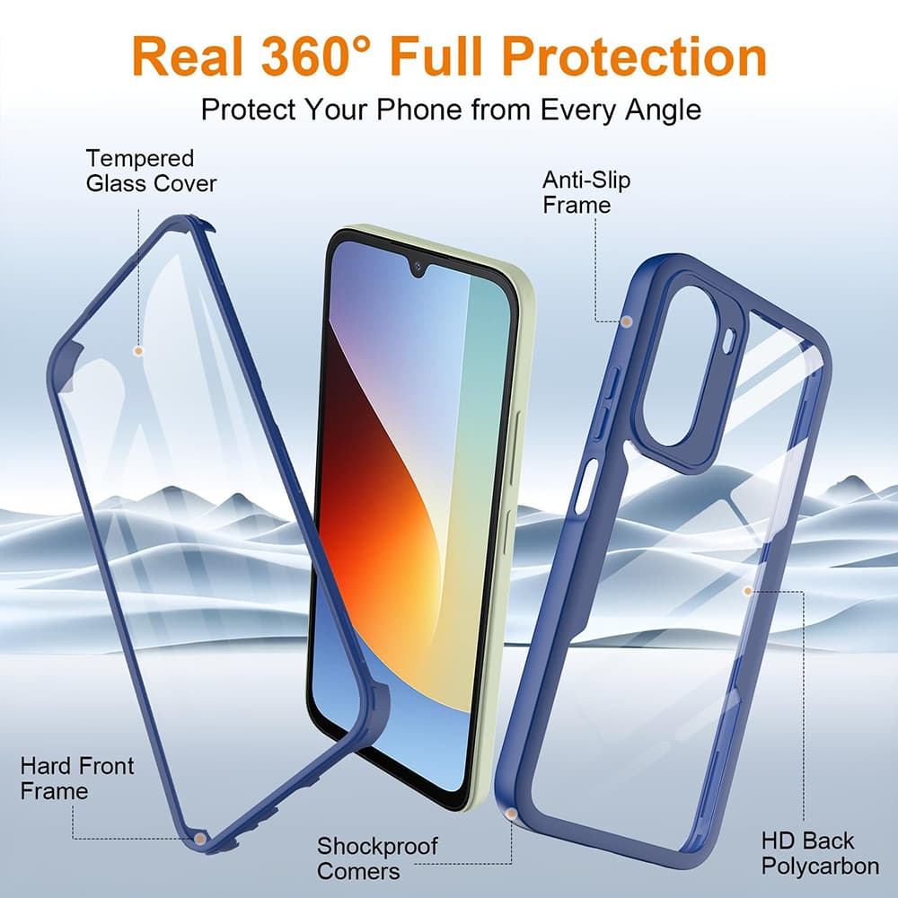 Kryt s ochranou displeje Techsuit ColorVerse 360 Series Xiaomi Redmi A7 Pro 4G modrý - náhled 3
