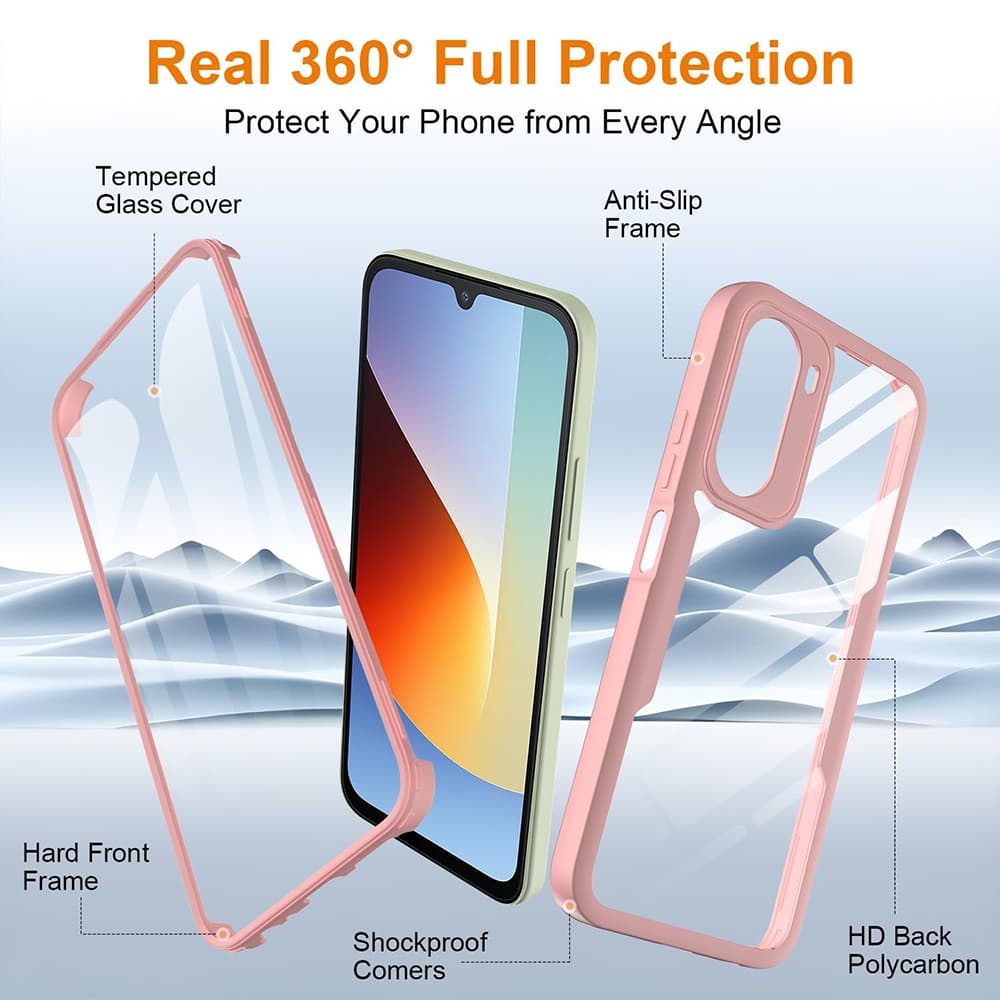 Kryt s ochranou displeje Techsuit ColorVerse 360 Series Xiaomi Redmi A7 Pro 4G růžový - náhled 3