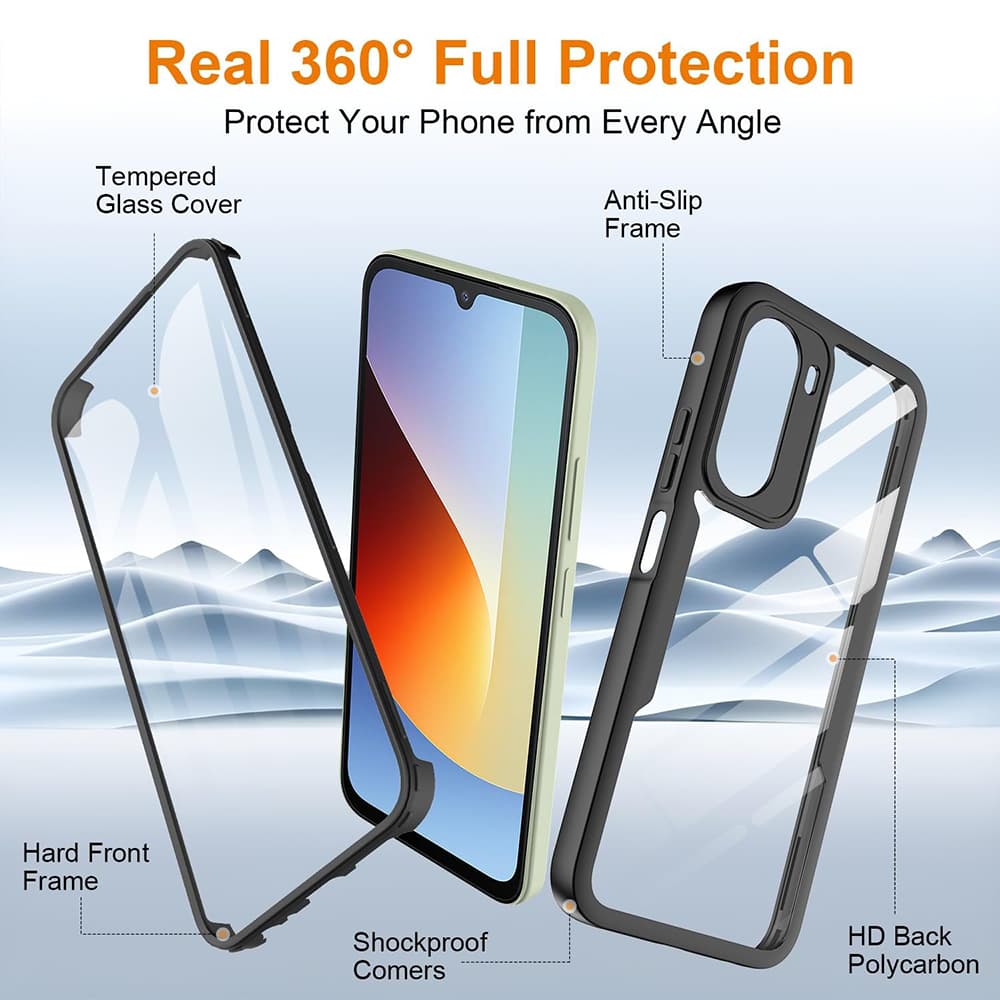 Kryt s ochranou displeje Techsuit ColorVerse 360 Series Xiaomi Redmi A7 Pro 4G černý - náhled 3