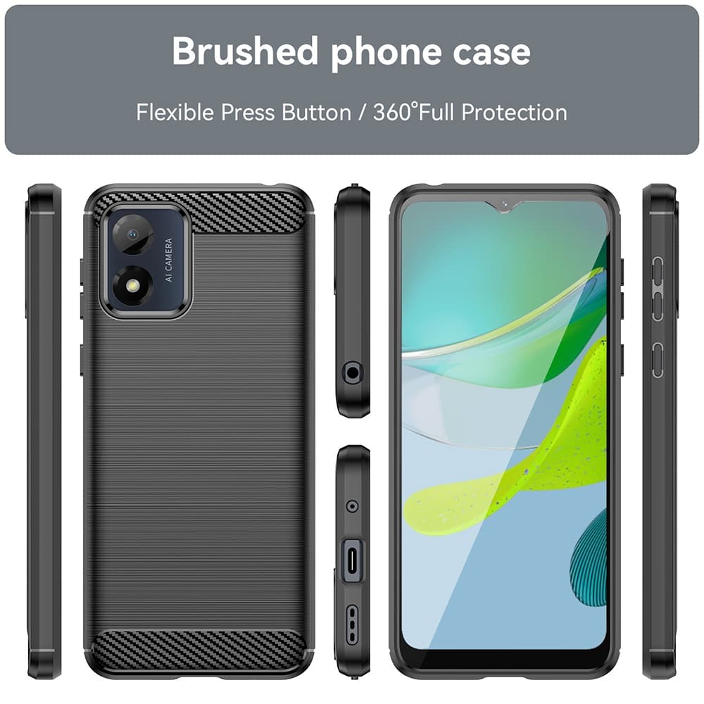 Techsuit Karbon Silikon Motorola Moto E13 Černý - náhled 3