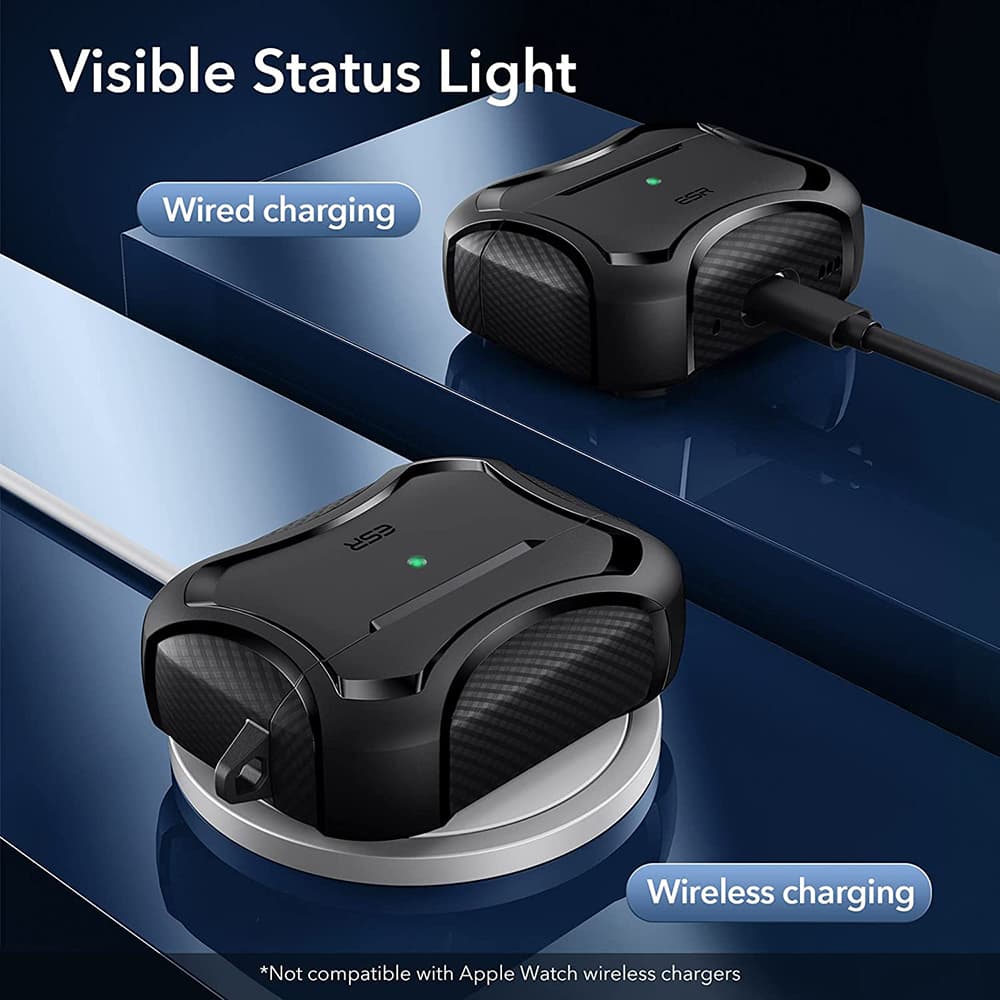 ESR Cyber Armor Odolné pouzdro HaloLock Apple AirPods Pro 1 2 Černá - náhled 3