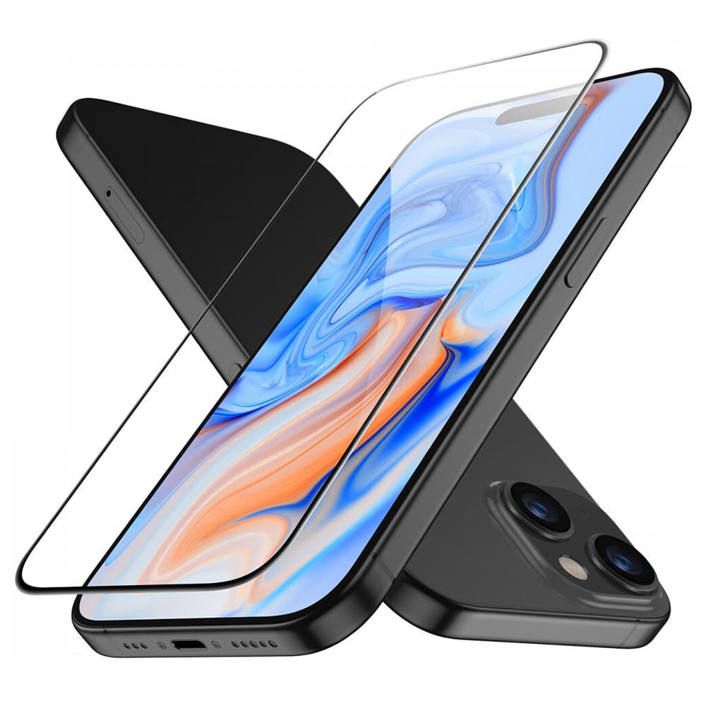 Tvrzené sklo ESR pro iPhone 15 s černým okrajem - náhled 3