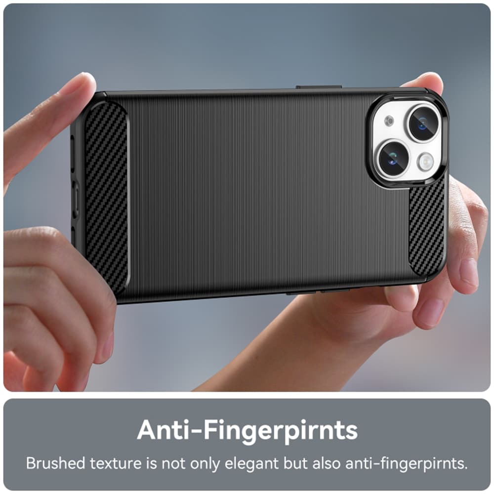 Techsuit Karbon Silikon Kryt iPhone 15 Plus Černý - náhled 3