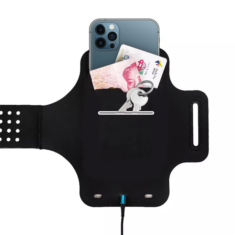 Techsuit Sportovní pouzdro na ruku TH10 na telefony max 6.5" Černá Šedá - náhled 3