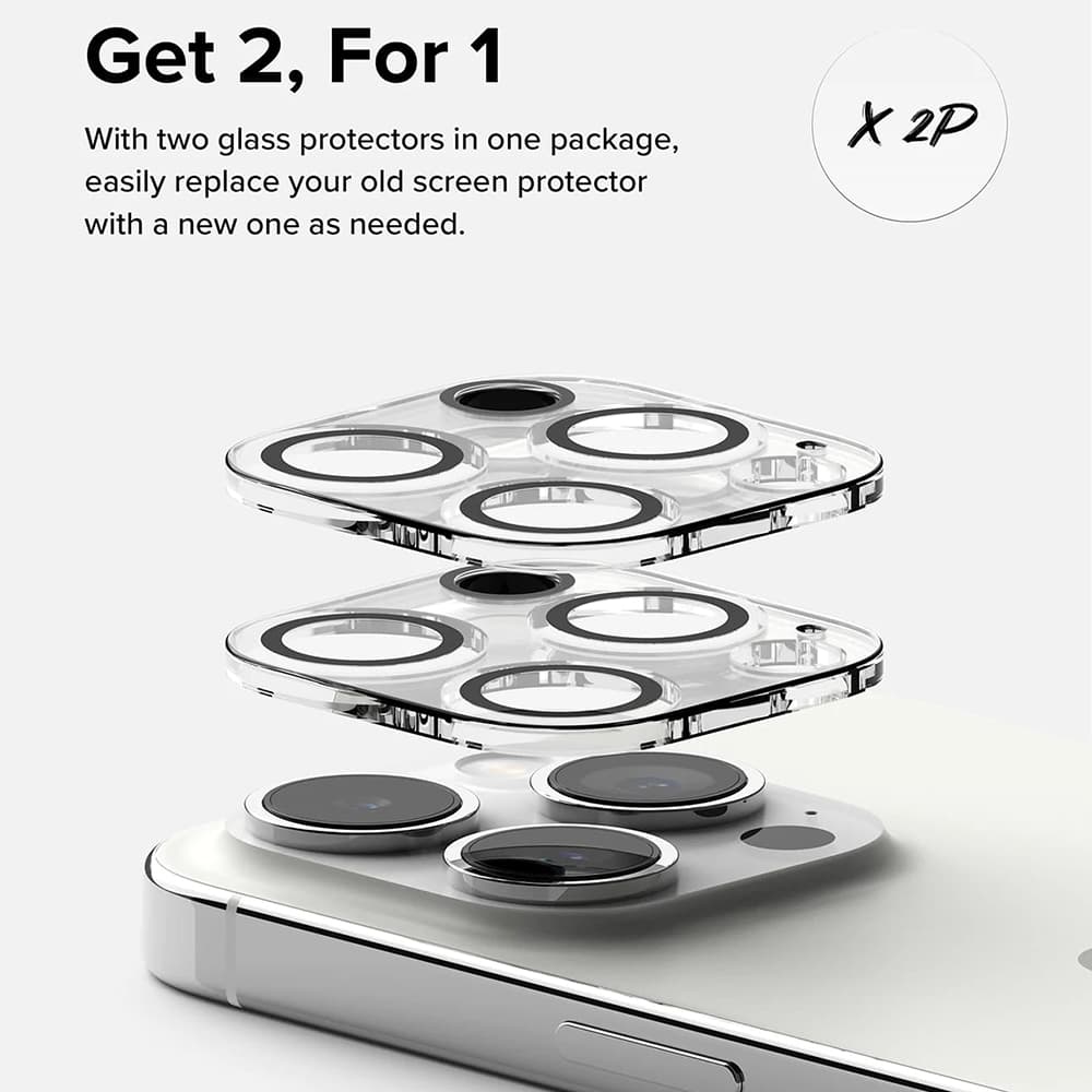 Ringke Ochranné sklo kamery 2 kusy iPhone 15 Pro Průhledné - náhled 3