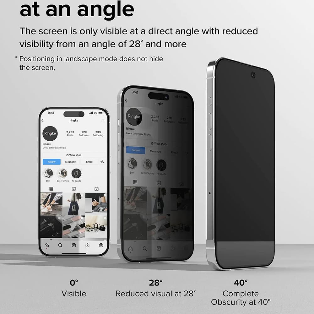 Ringke Tvrzené sklo iPhone 15 Pro Max Soukromí - náhled 3