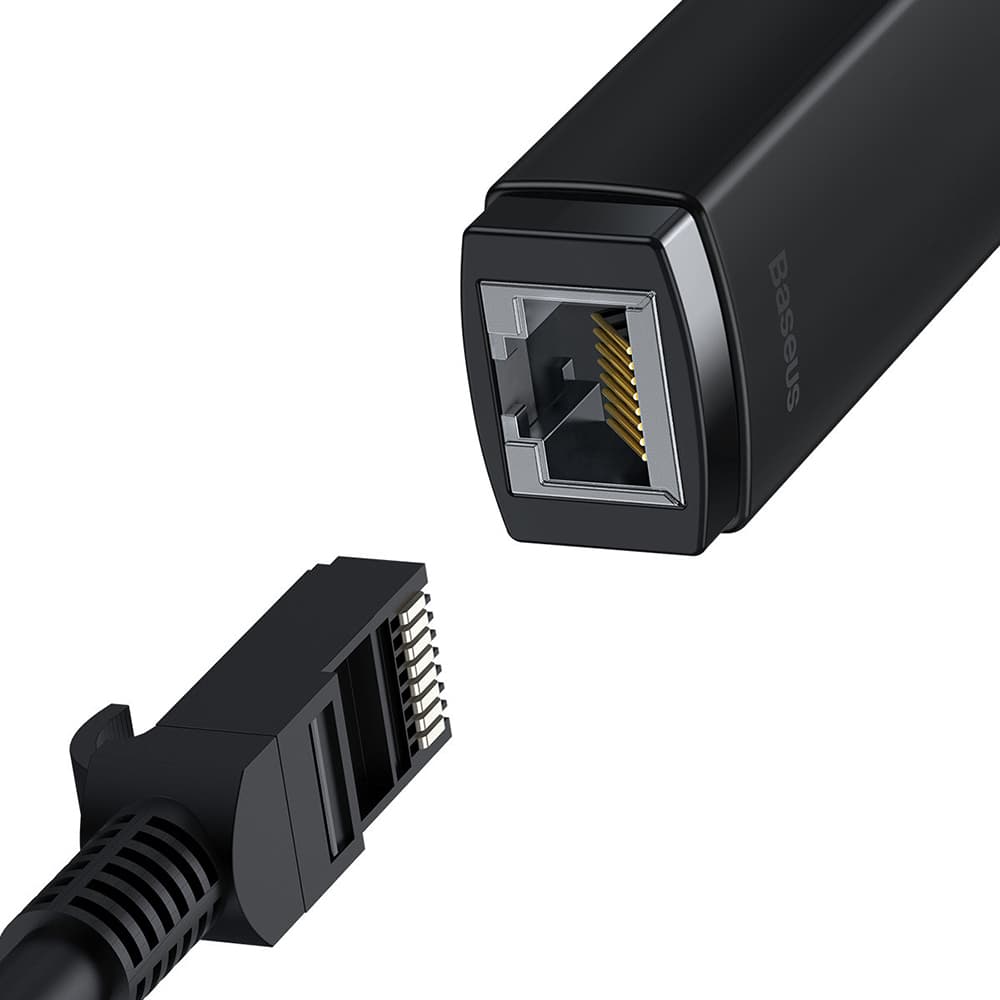 Baseus LAN adaptér WKQX000001 USB na RJ45 LAN 100Mbps černý - náhled 3