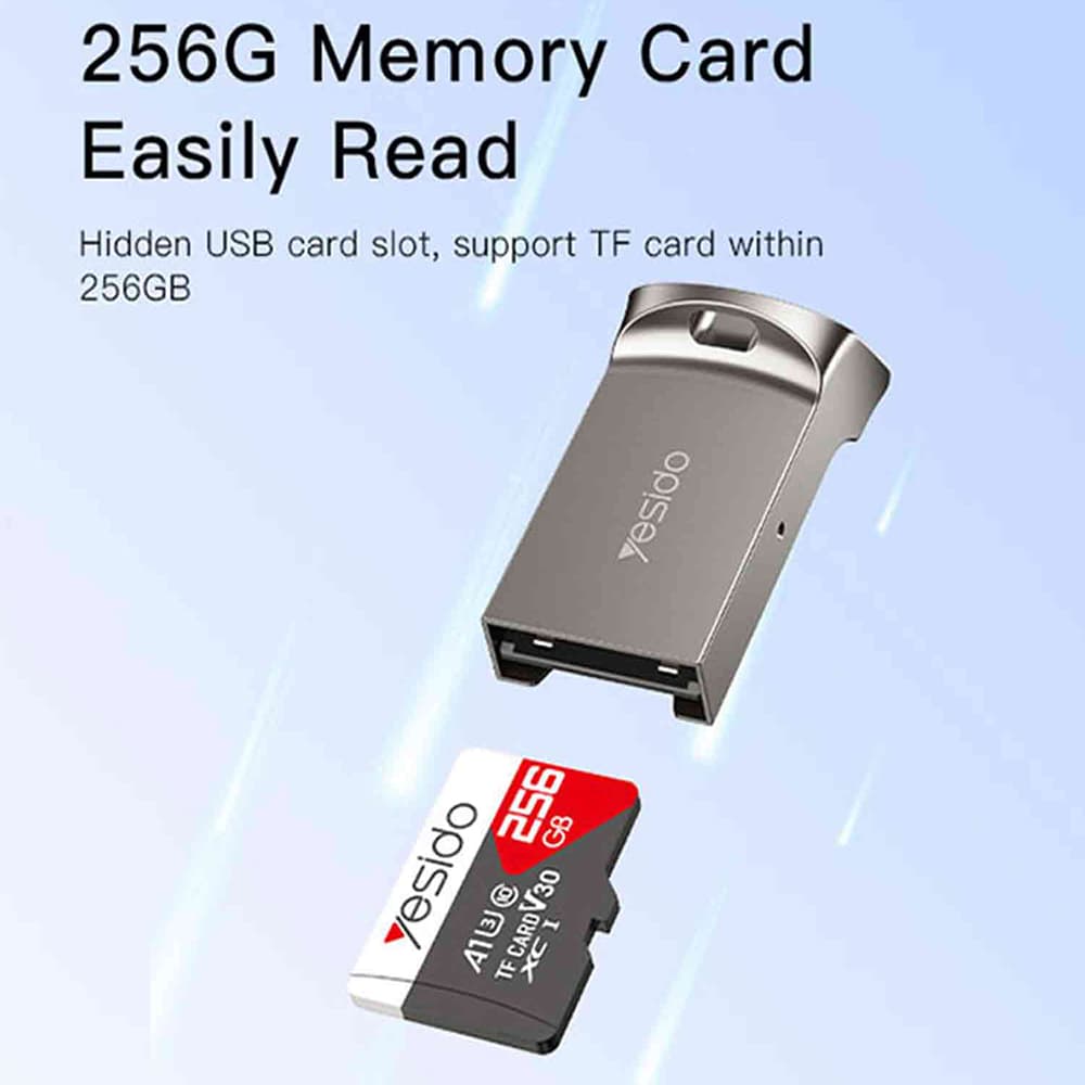 Yesido Čtečka karet GS20 USB TF Hliníková 480Mbps Šedá - náhled 3