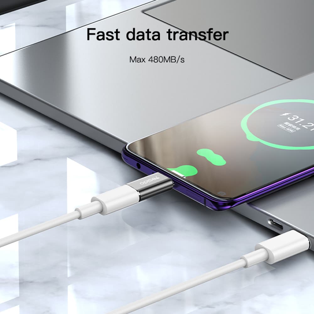 Yesido OTG Adaptér GS22 Type-C na Lightning 480Mbps Šedá - náhled 3