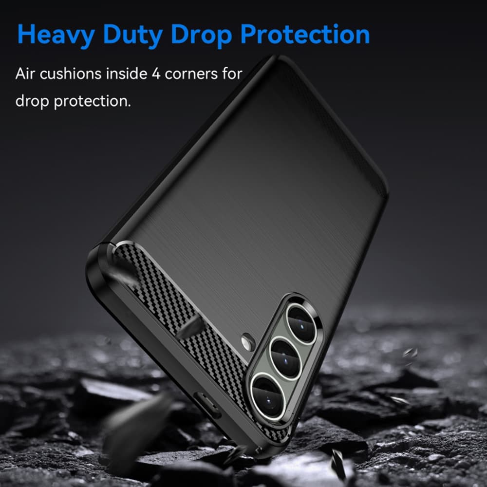 Techsuit Karbon Silikon Samsung Galaxy S24 Plus Černý - náhled 3