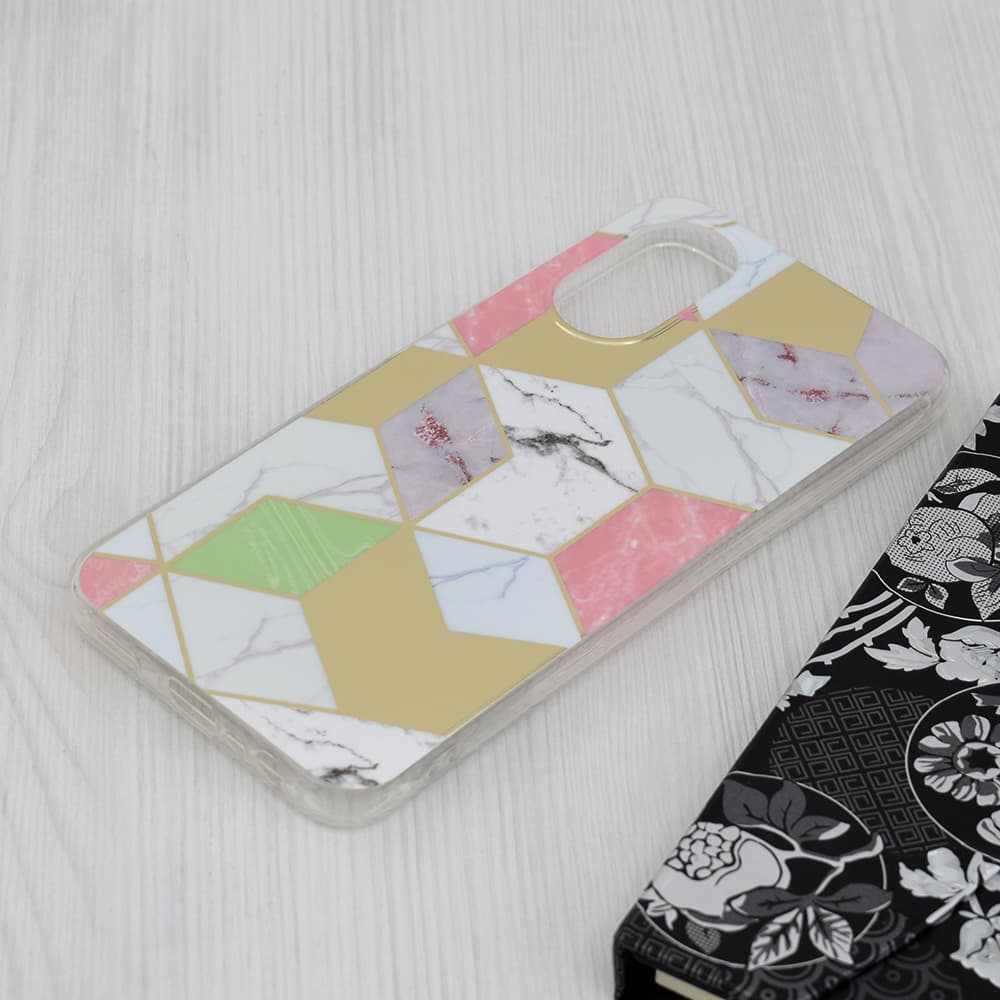 Techsuit Mramorová série Oppo A17 Fialový Hex - náhled 3