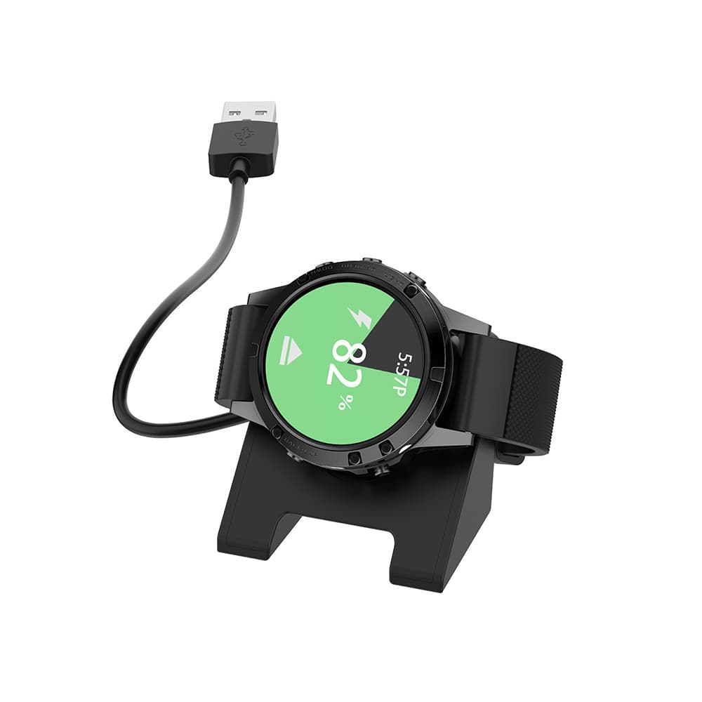 Techsuit Nabíjecí kabel SmartWatch Garmin Fenix 5 6 7X 1m držák Černá - náhled 3