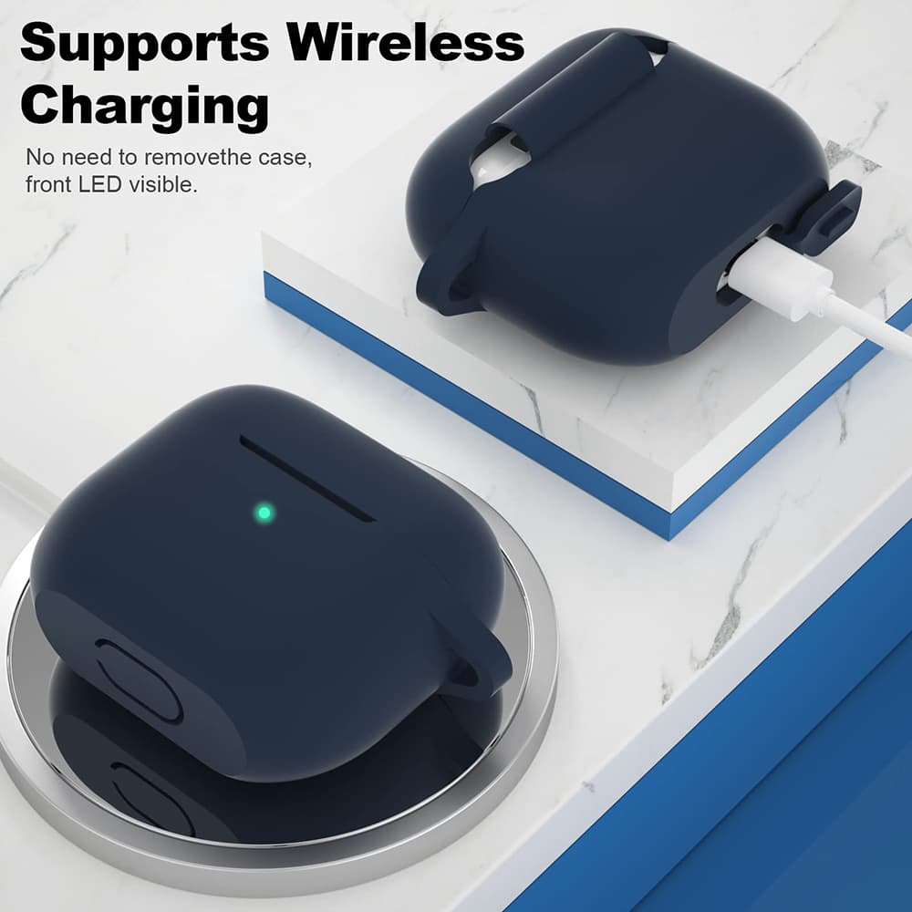 Techsuit Silikonové pouzdro Apple AirPods 3 Námořnická modrá - náhled 3
