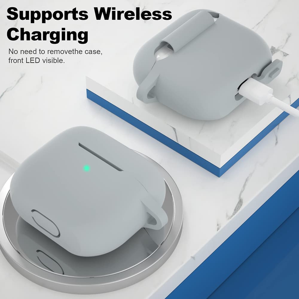 Techsuit Silikonové pouzdro pro Apple AirPods 3 Hladké Šedé - náhled 3