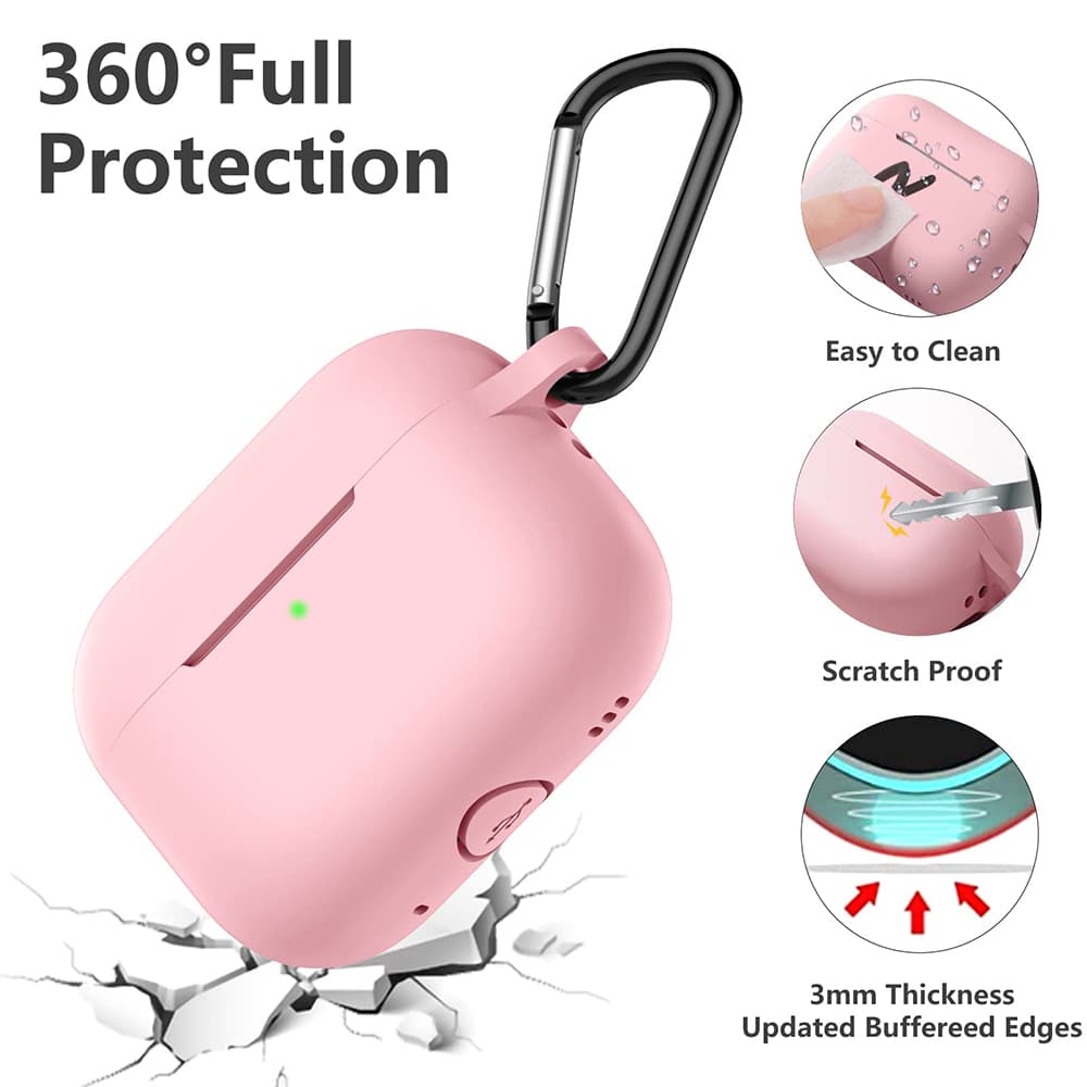 Techsuit Silikonové pouzdro pro AirPods Pro 1 2 Růžové - náhled 3