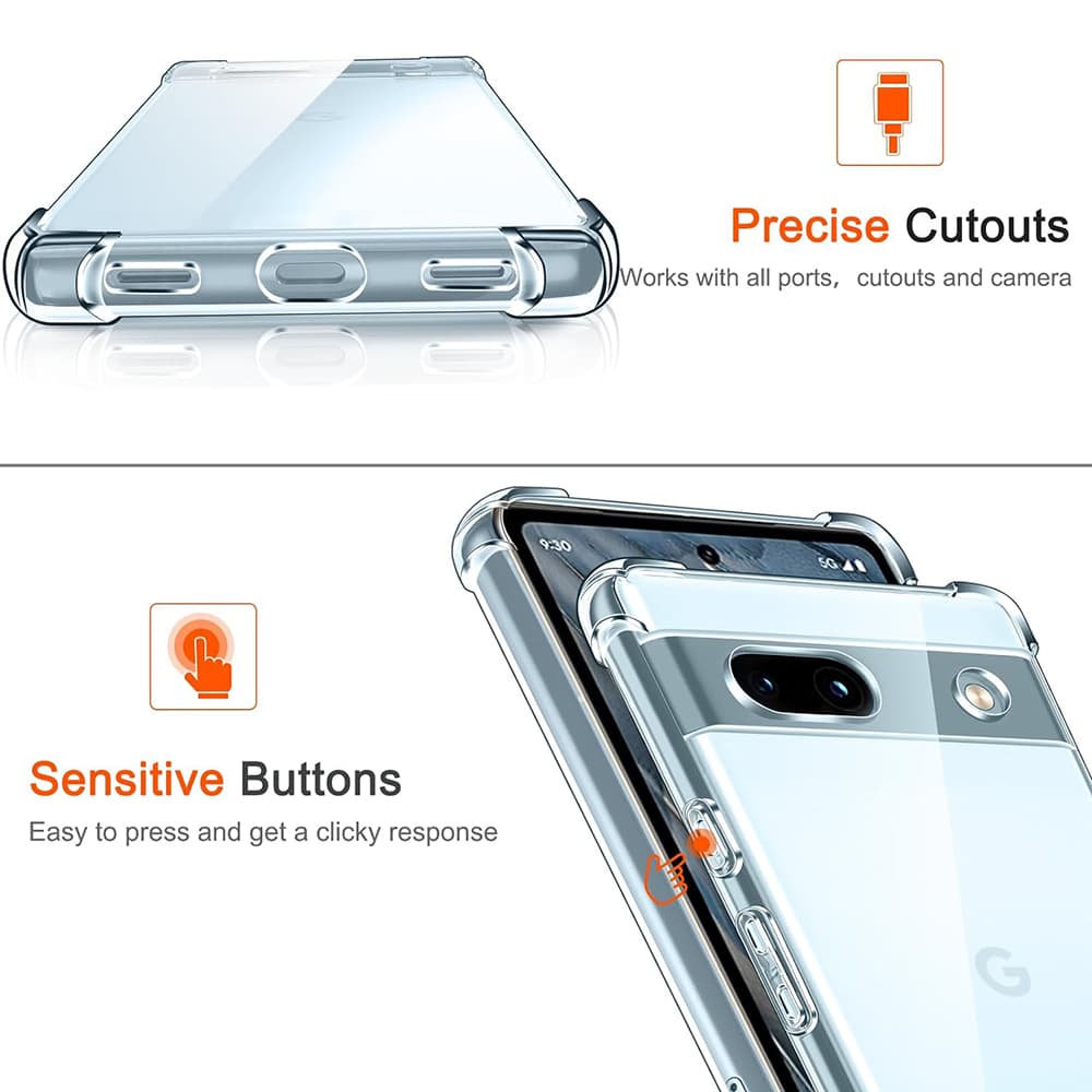 Techsuit Nárazuvzdorný Průhledný Silikon Google Pixel 7a Clear - náhled 3